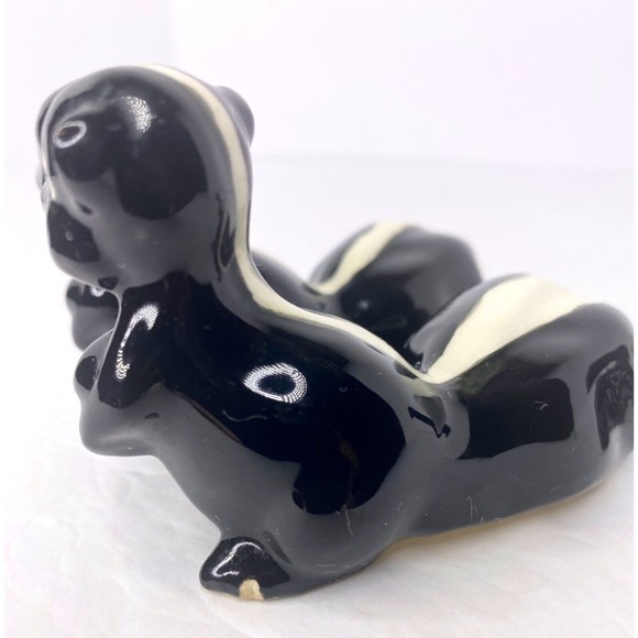 Vintage, Glazed , Skunks, Minature, Parents, baby,Ceramic - Picture 10 of 14